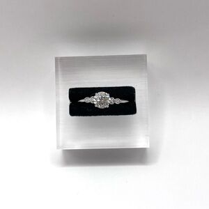 Moissanite Round Brilliant Sterling Silver Ring